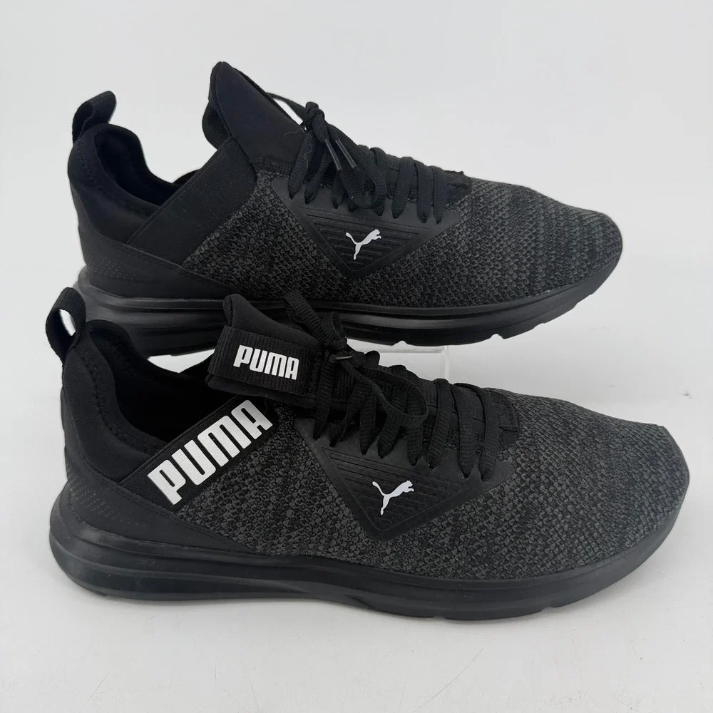 Puma Enzo 2 Weave Mens Black Dark Shadow Running Shoes 376840-04 Size 11